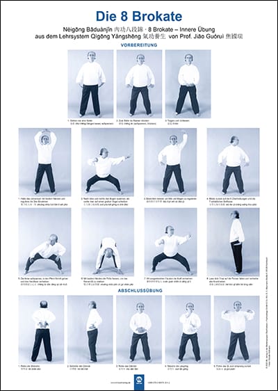 Poster Die 8 Brokat Übungen Qigong